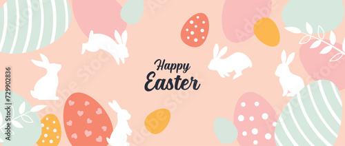Rabbit Silhouette Happy Ester Poster