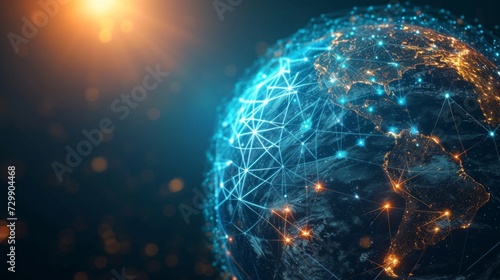 An abstract globe with interconnected lines, illustrating global financial ne...