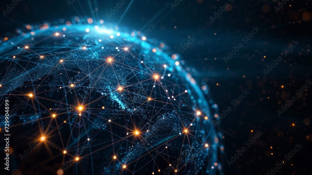 Obraz premium An abstract globe with interconnected lines, illustrating global financial networks