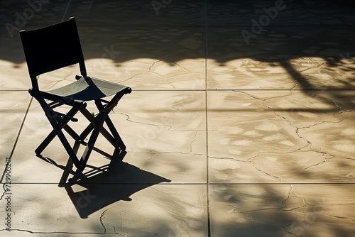 director chair shadow on a studio floor