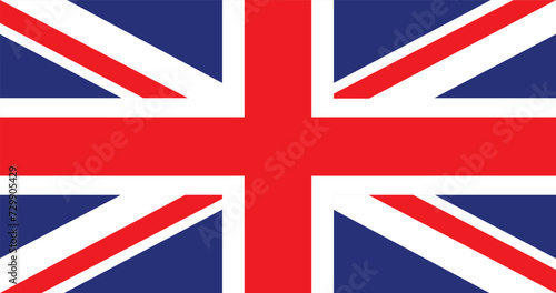 Flat Illustration of the United Kingdom flag. United Kingdom flag design. 
