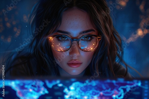 Glasses Glow A Stylish, Geeky, and Monthly-Inspired Artwork Generative AI