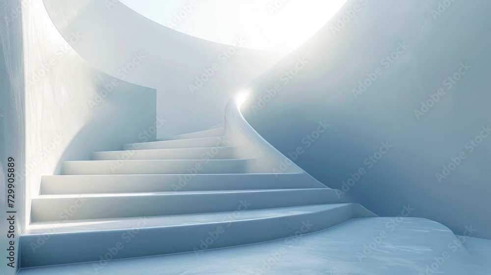 Obraz premium An abstract stairway leading upwards, symbolizing personal and academic growth