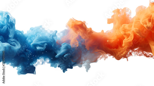 A colourful smoke isolated on white background png