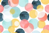 Seamless geometric patterns with pastell circles motifs for batik clothes and backgrounds