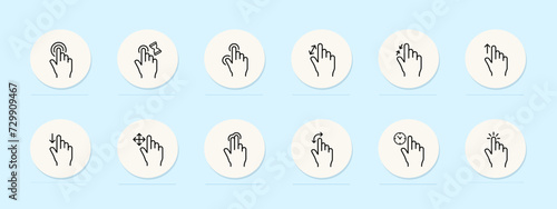 Touch control line icon. Touchscreen technology, tactile interaction, touch-sensitive interface. Pastel color background. Vector line icon for business and advertising