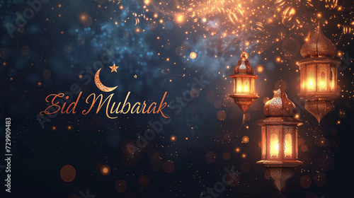 Eid Mubarak illustration banner background