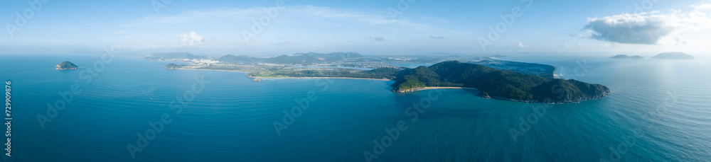 Aerial view of beautiful sea and island