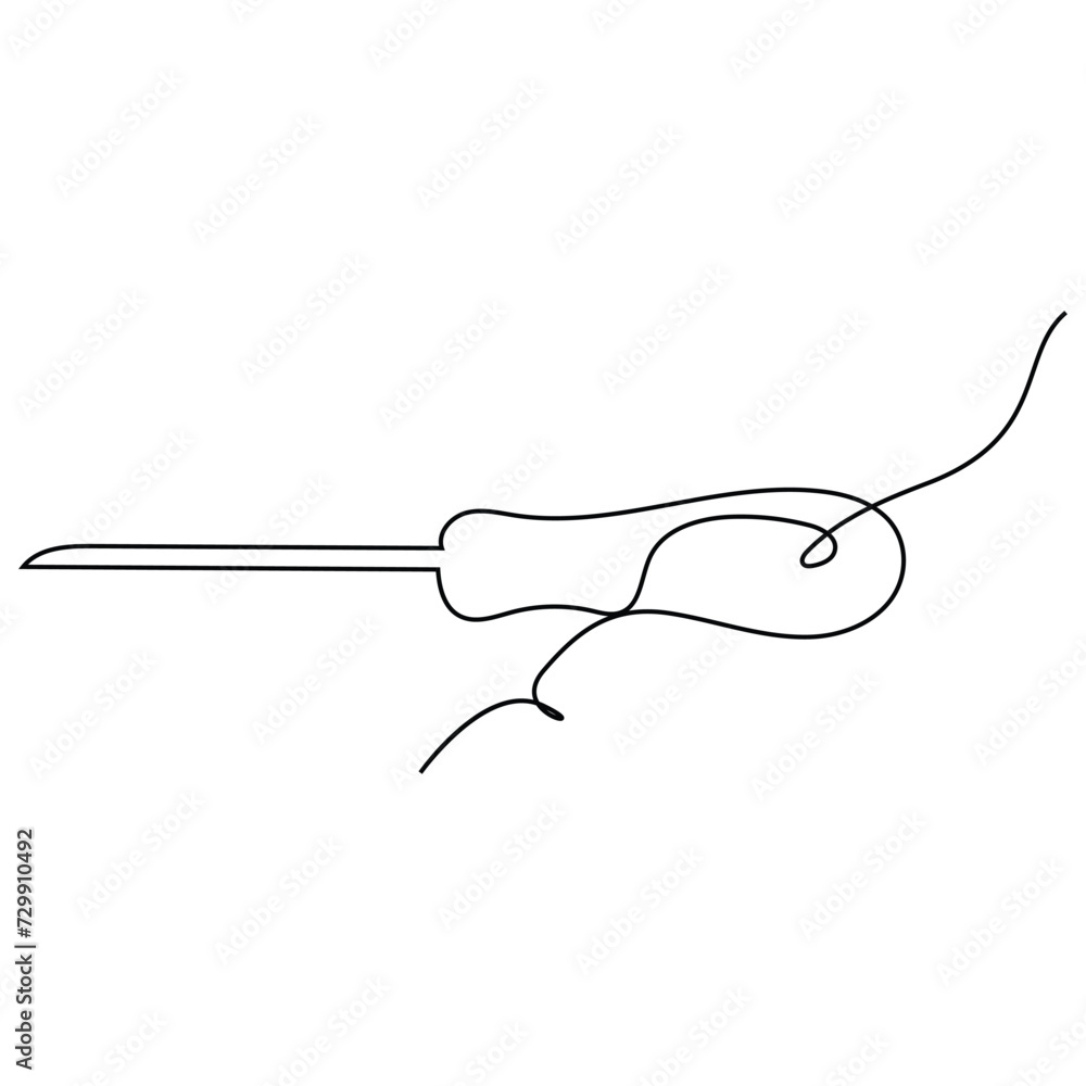 Screwdriver continuous single line and electric Screwdriver outline vector art drawing and illustration Screwdriver continuous single line and electric Screwdriver outline vector art drawing and illustration