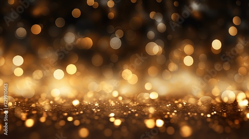 Abstract gold bokeh background, Ai generated