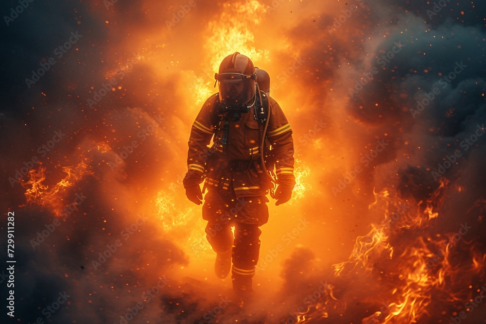 Firefighter in Full Gear A Heroic Portrait Generative AI Firefighter in Full Gear A Heroic Portrait Generative AI