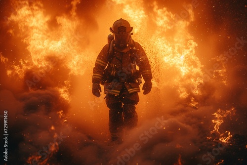 Firefighter in Full Gear A Heroic Portrait Generative AI