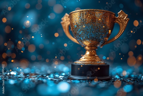 Golden Cup of Glittering Glamour A Monthly Award for Excellence Generative AI photo