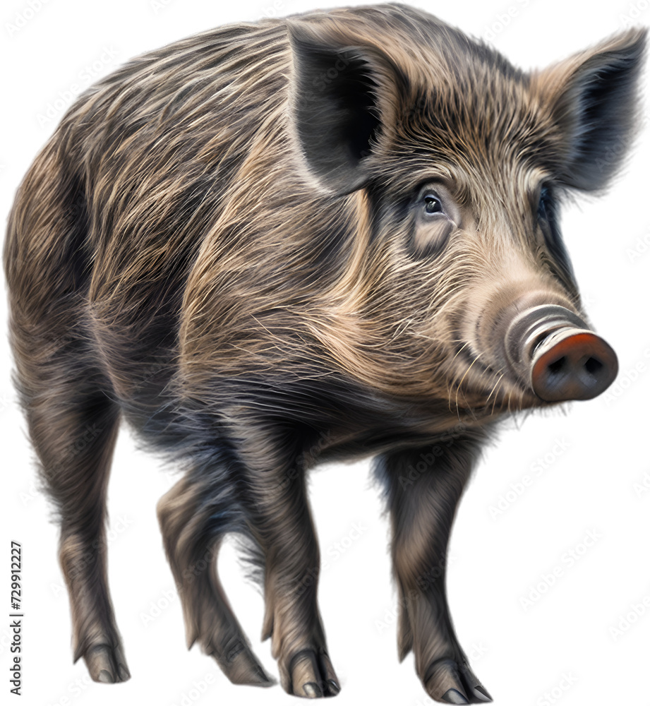 Wild Boar. Close-up colored-pencil sketch of Wild Boar. Wild Boar. Close-up colored-pencil sketch of Wild Boar.