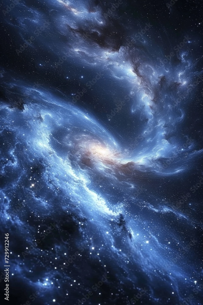 Fototapeta premium Celestial Constellations: Sparkling stars and swirling galaxies create a cosmic abstract background, representing the vastness of the universe.