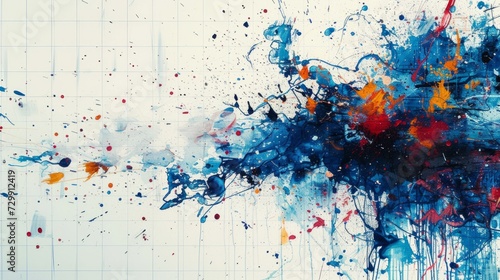 Chaos and Order: Chaotic splatters and organized grids collide, representing ...