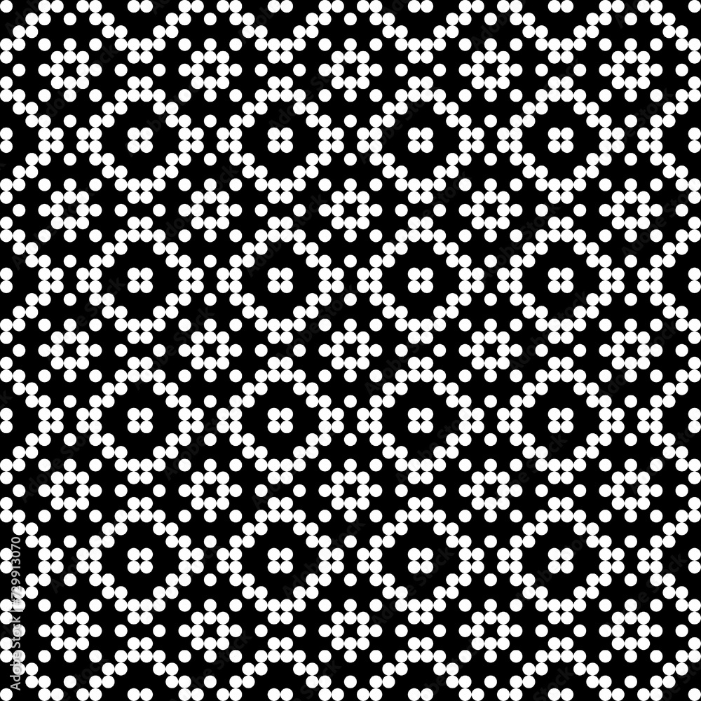 Seamless geometric pattern. Black and white background. Vector.