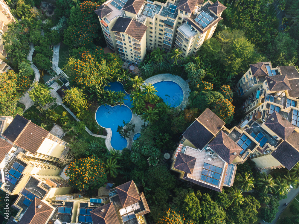 Beautiful resort houses in Hainan province,China