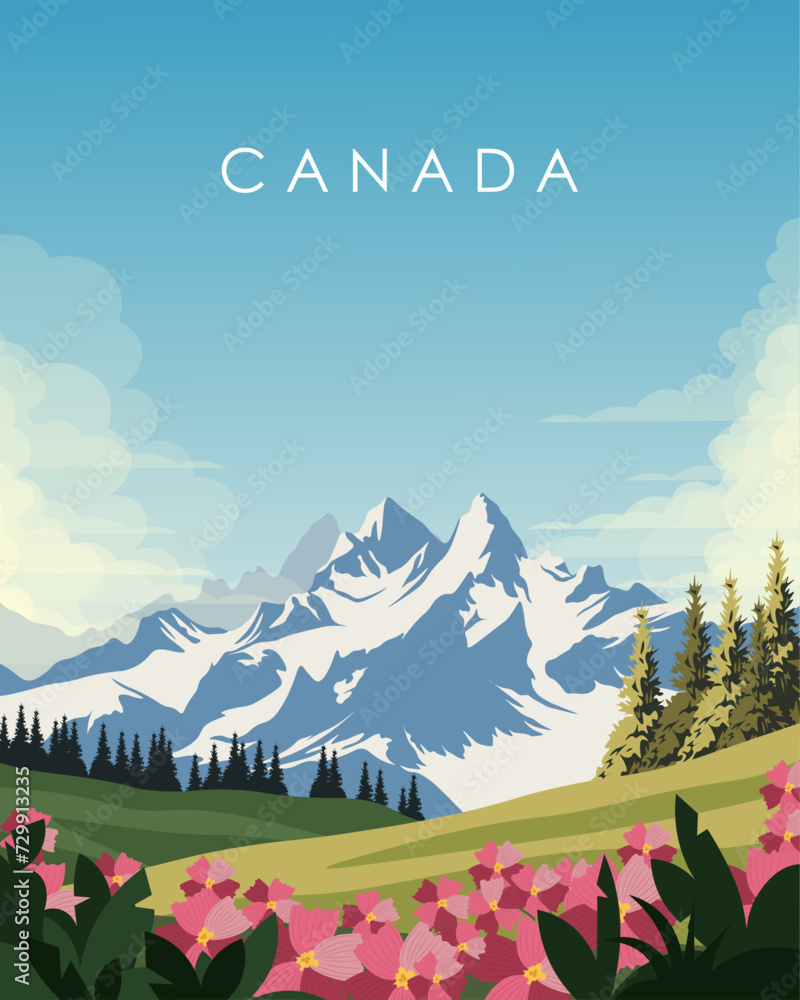 Fototapeta premium Canada, natural landscape, poster, banner