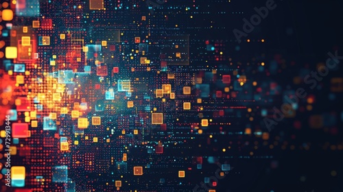 Digital Literacy: Pixelated patterns and tech icons highlight the importance ...