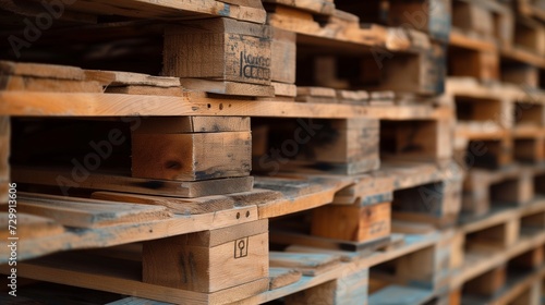 Pallets of Wood Prepared for Transport