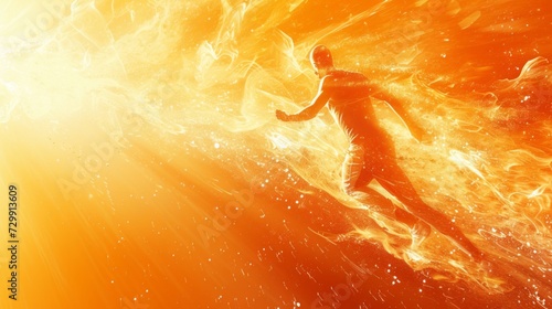 Dynamic Motion: A burst of vibrant lines and energetic colors capturing the e...