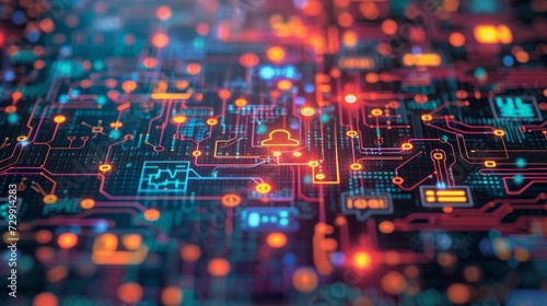 Digital Literacy: Pixelated patterns and tech icons highlight the importance ...