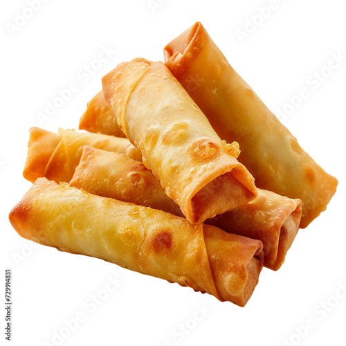 fried spring rolls isolated on transparent background