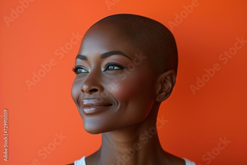 Celebrate Diversity A Cutting-Edge Portrait of a Bald, Brown Woman Generative AI © Mandeep