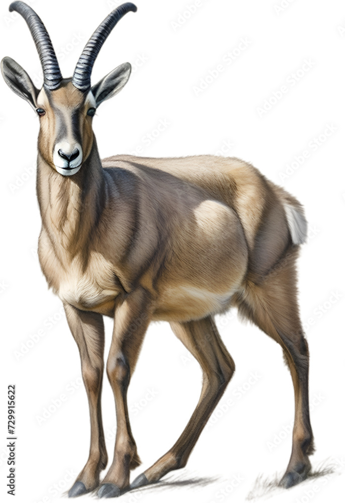 Fototapeta premium Chamois, Close-up colored-pencil sketch of Chamois, Rupicapra rupicapra.