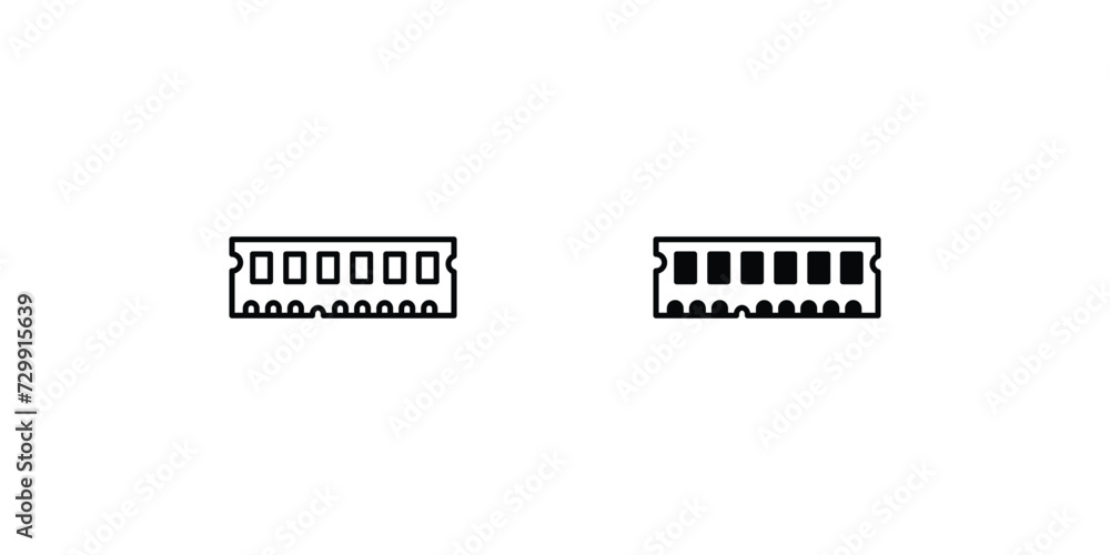 ram icon with white background vector stock illustration