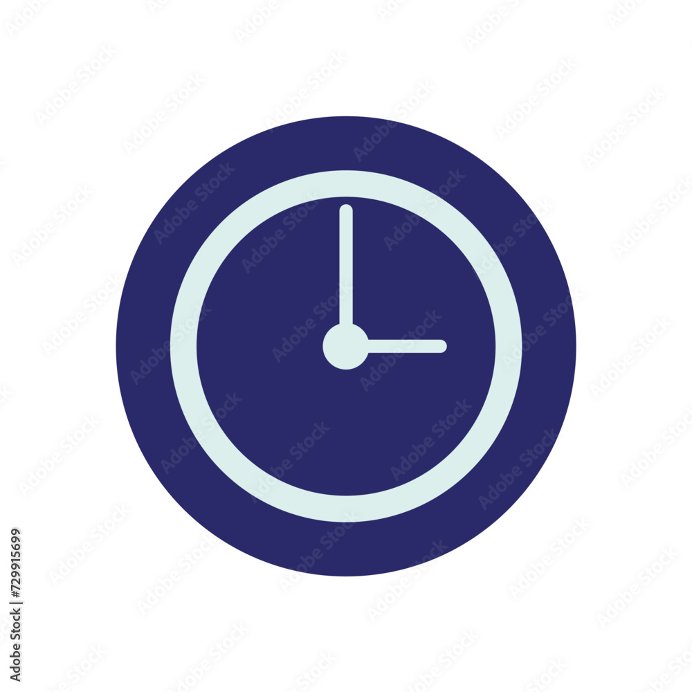 clock icon on round button clock icon on round button