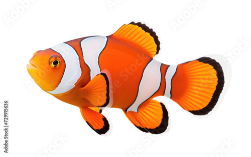 A Clown Fish, Adding Vibrant Hues to the Underwater Coral Carnival on a White or Clear Surface PNG Transparent Background.