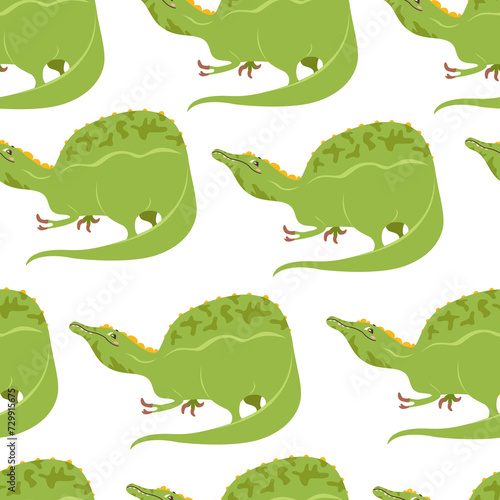 Seamless vector pattern with dinosaurs