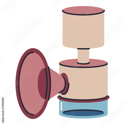 Portable breast pump for breastfeeding vector cartoon illustration isolated on a white background.