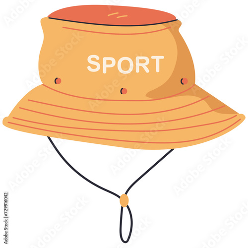 Sport bucket hat vector cartoon illustration isolated on a white background.