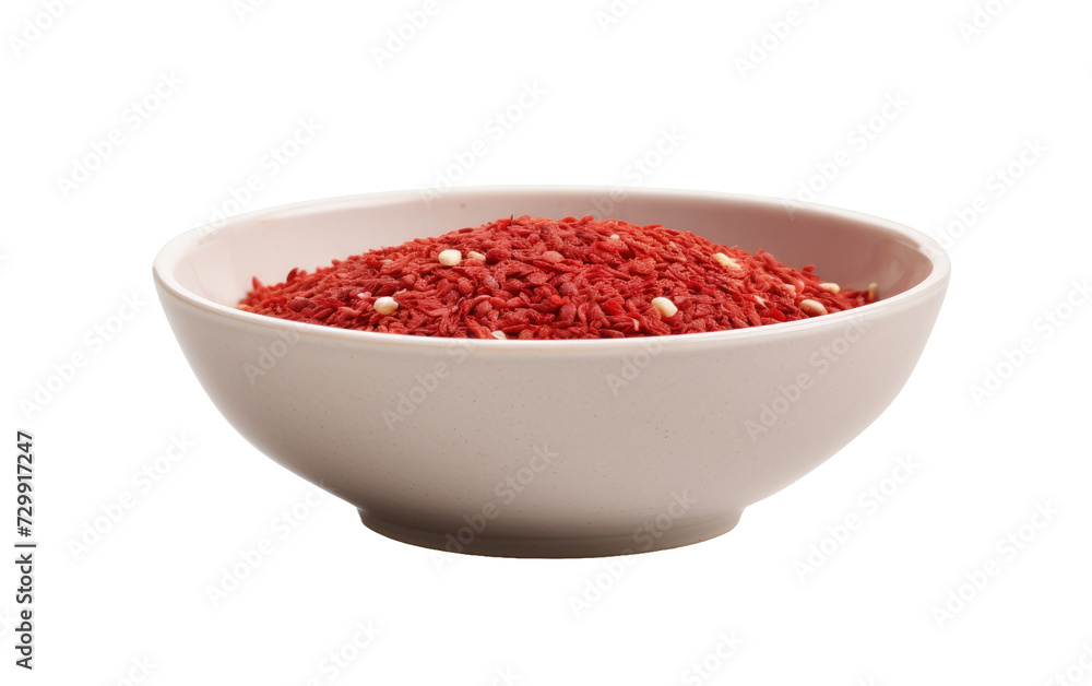 Red Pepper Ground to Perfection, Nestled in a White Bowl on a White or Clear Surface PNG Transparent Background. Red Pepper Ground to Perfection, Nestled in a White Bowl on a White or Clear Surface PNG Transparent Background.