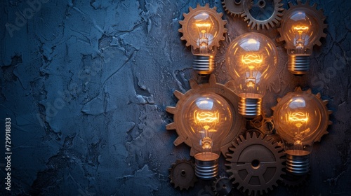 Innovative Ideas: Lightbulbs and abstract gears showcase the power of innovat...