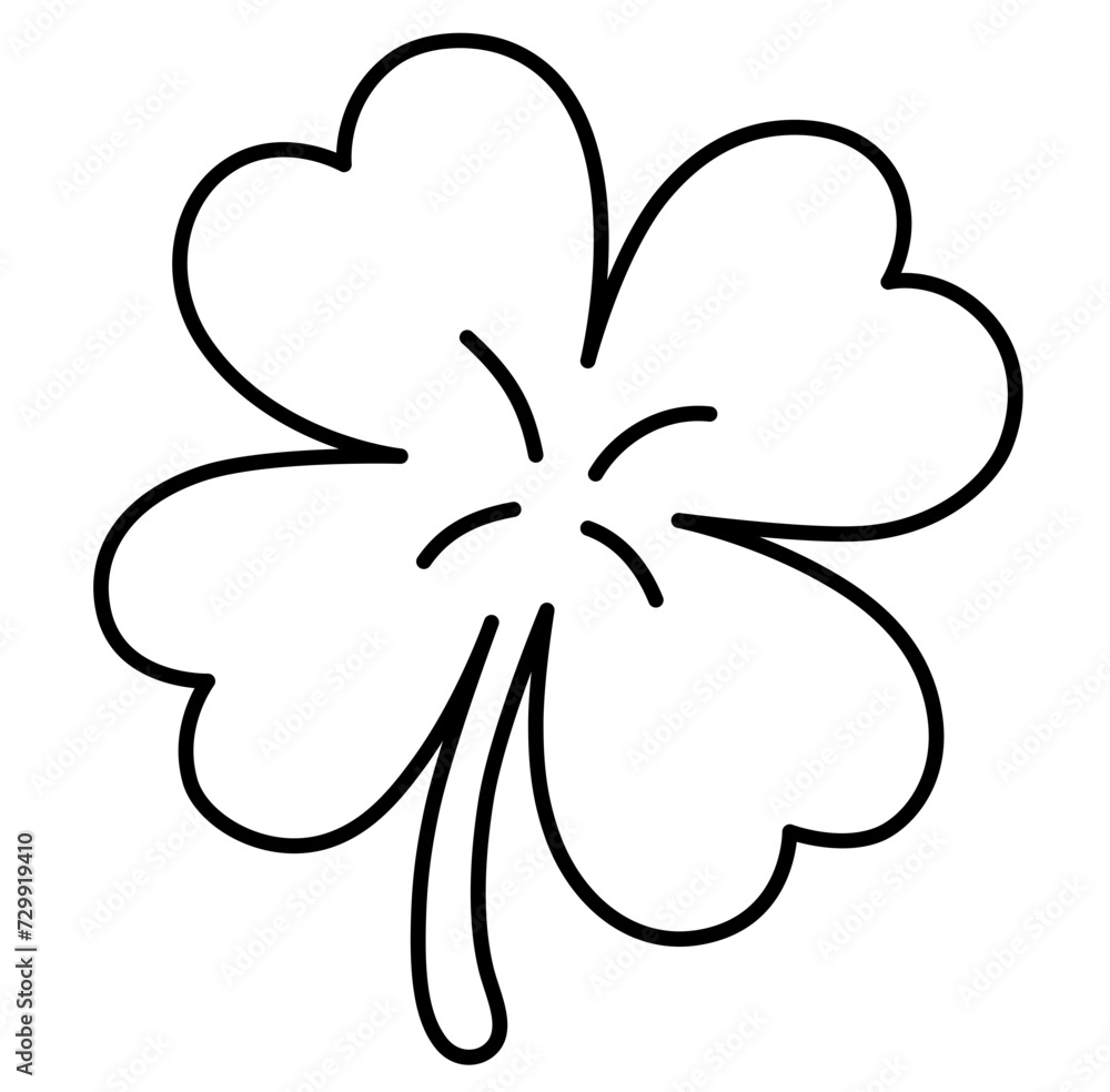 Shamrock clover leaf St. Patrick's Day outline cartoon doodle illustration Shamrock clover leaf St. Patrick's Day outline cartoon doodle illustration