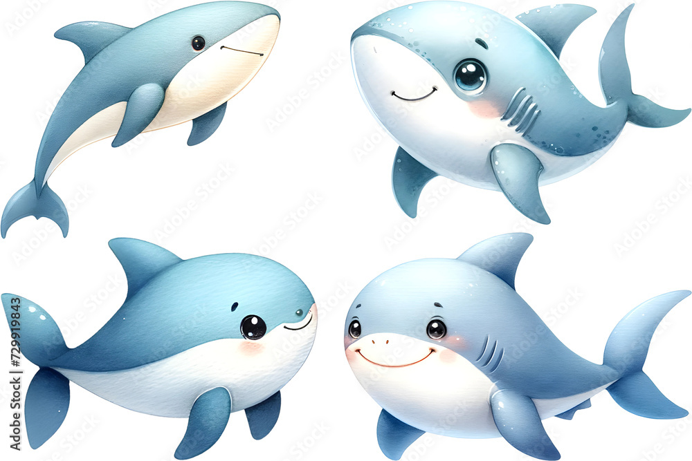Fototapeta premium Watercolor of shark