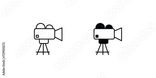 movie camera icon with white background vector stock illustration