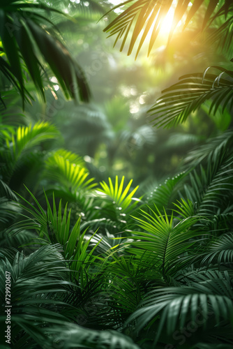 A vertical photo in a botanical garden, capturing the height of trees and plants. Concept of garden photography designed for vertical mobile viewing. Generative Ai. © Sebastian