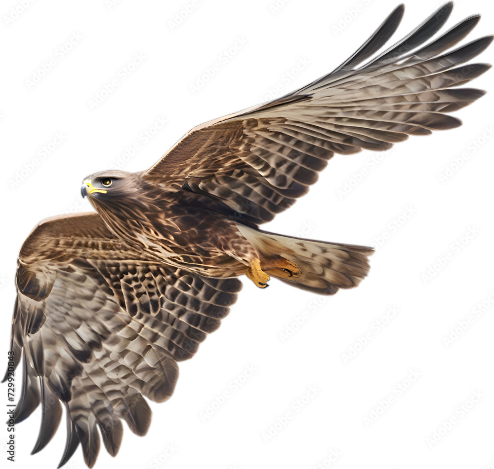 Fototapeta premium Common Buzzard, Close-up colored-pencil sketch of a Common Buzzard, Buteo buteo.