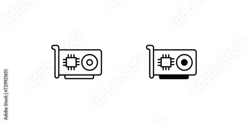 graphic card icon with white background vector stock illustration
