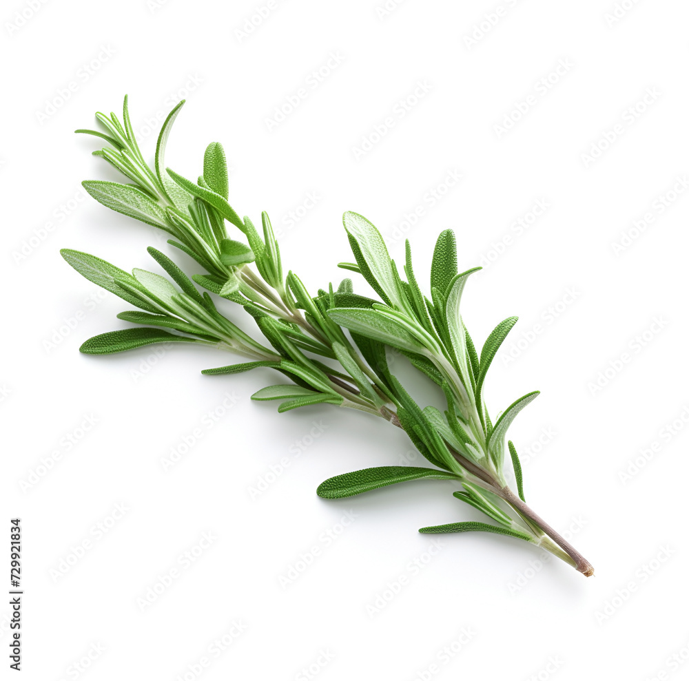 Fototapeta premium Twig of rosemary herbs on white backgrounds