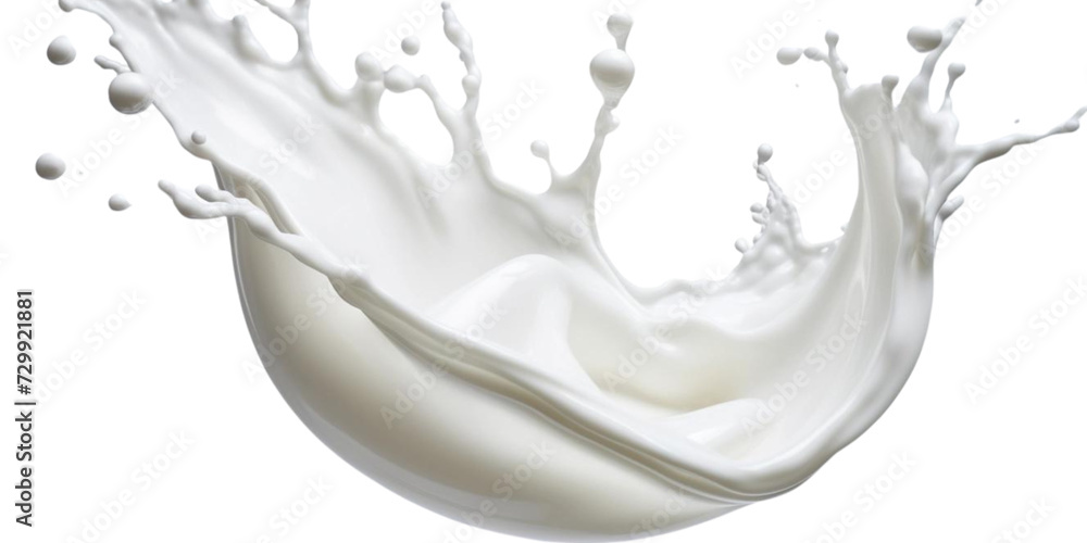 splash of milk on transparent background