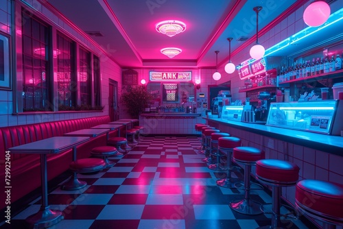 Pink Neon Paradise A Vibrant Nightlife Experience Generative AI © bipul