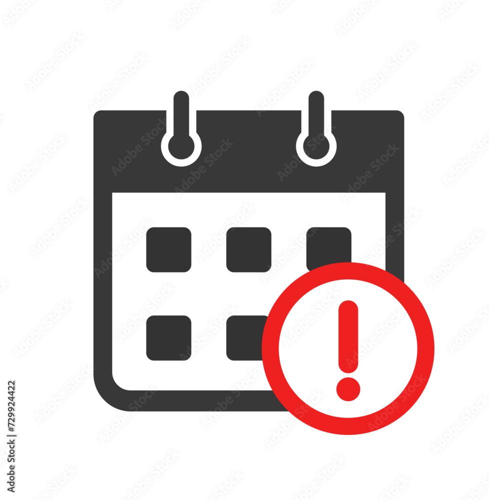 Calendar Deadline with Exclamation point. Stock illustration. Calendar Deadline with Exclamation point. Stock illustration.