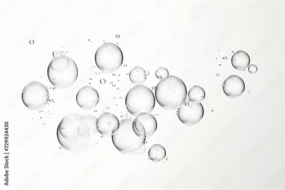 Group of bubbles floating in the air on white background. Group of bubbles floating in the air on white background.