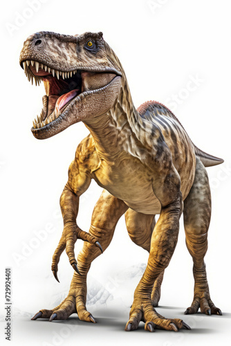 Tyransaurus dinosaur with its mouth open and teeth wide open. © VISUAL BACKGROUND